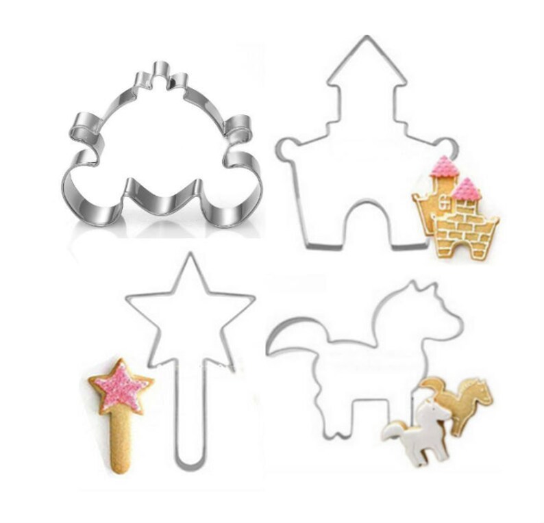 Princess Cookie Cutter 4pc Set Cutter Fairytale Castle Magic Etsy