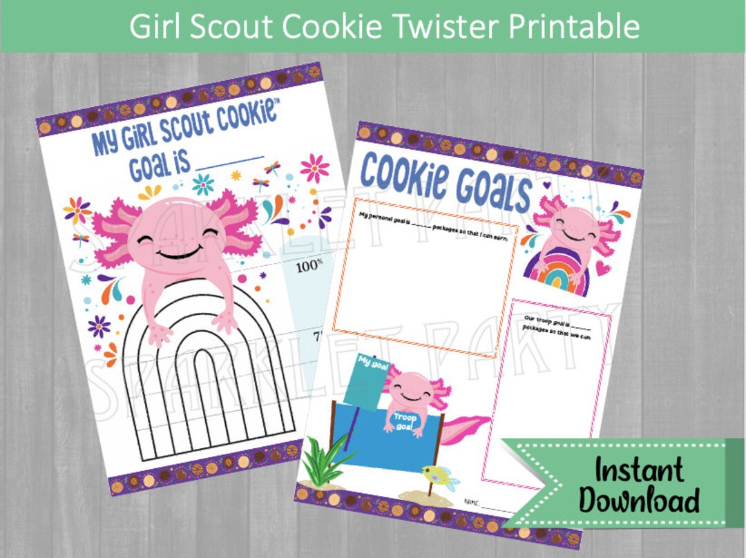 Girl Scout Cookies Goal Setting Tracker Worksheet Booth Fundraising