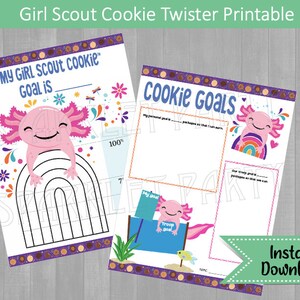 Girl Scout Cookies Goal Setting Tracker Worksheet Booth Fundraising ...