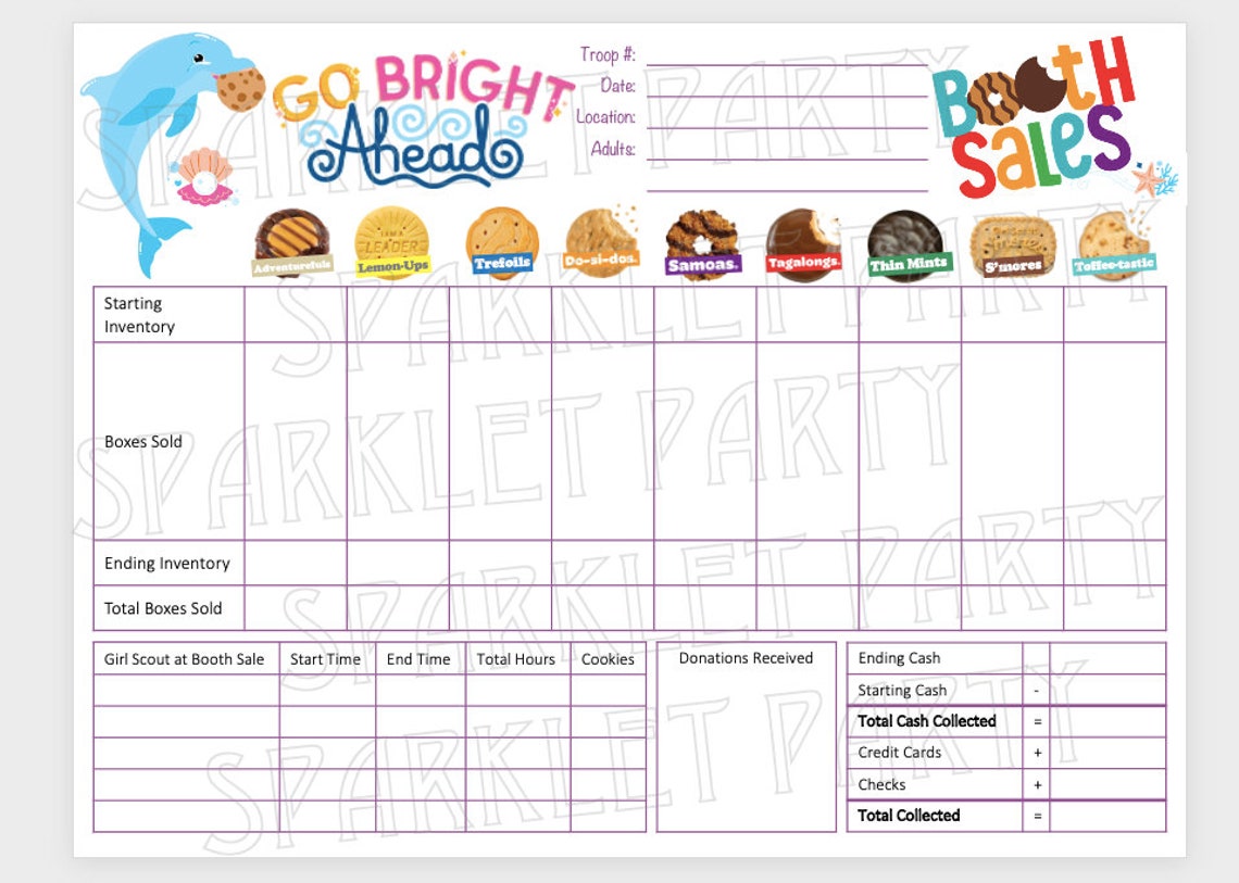 LBB Girl Scout Cookies Booth Tally Count Sheet Printable - Etsy