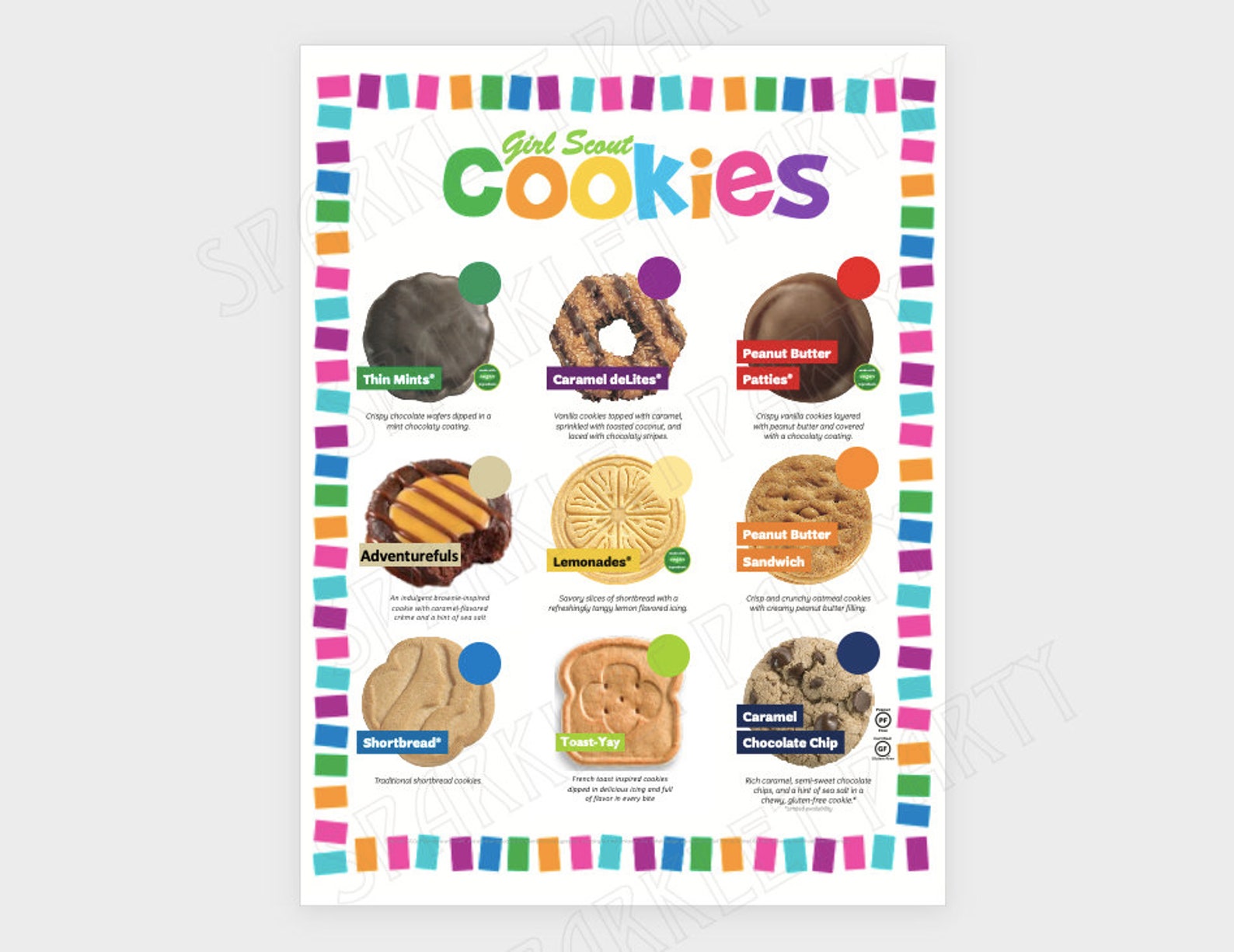 ABC Girl Scout Cookie Booth Menu Price Sheet Printable ABC Etsy France