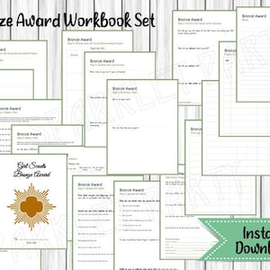 Girl Scout Junior Bronze Award Notebook Planner Worksheets Tool Kit Binder Meeting Printable Instant Download