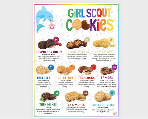LBB Girl Scout Cookie Booth Menu Price Sheet Printable Babe Etsy