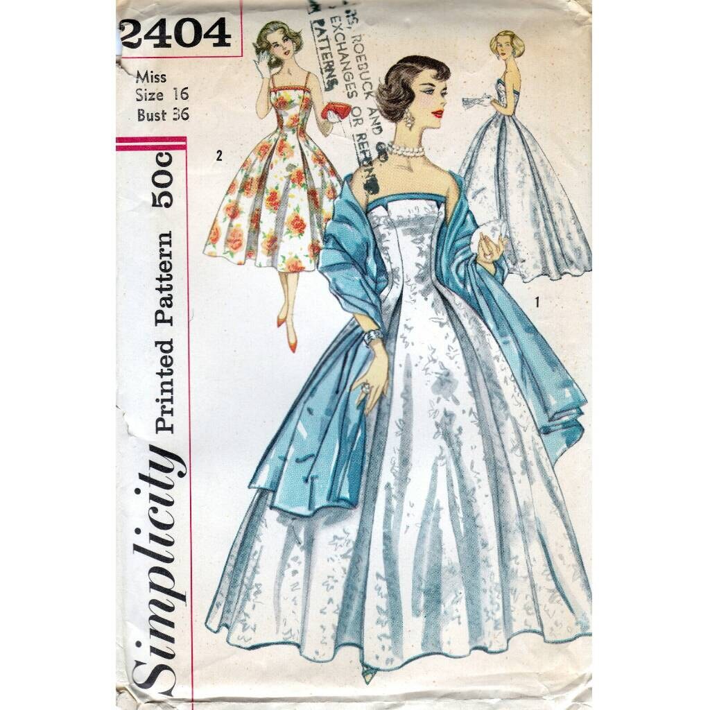 Des années 50 simplicité robe Couture patron 2404 buste 36 Etsy