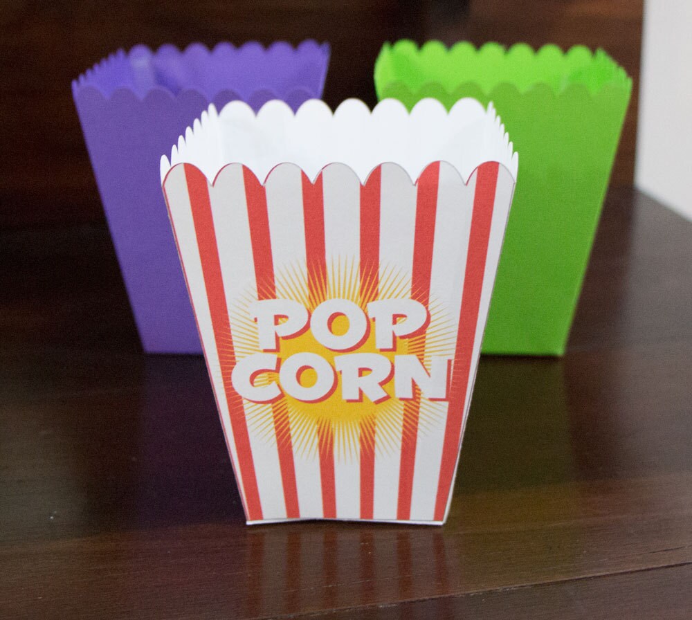 SVG Cut Files Popcorn and Pjs Movie Night Popcorn Box Etsy