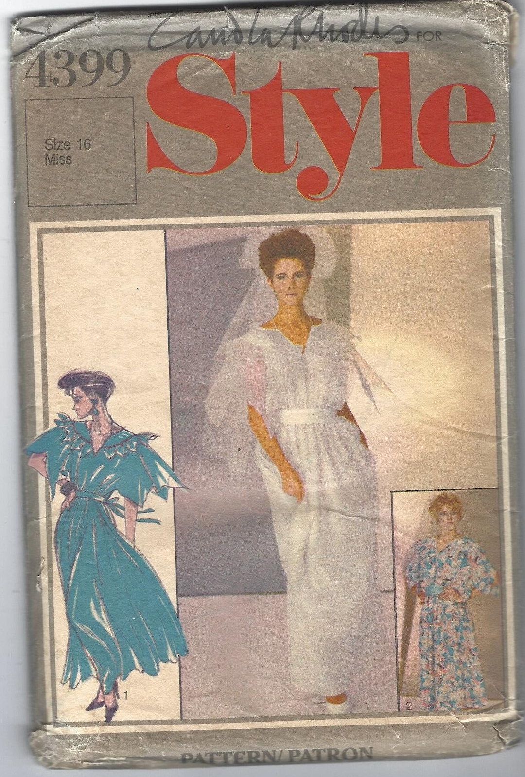 Zandrra Rhodes Patterns Style Sewing Pattern 4399, Zandra Rhodes Vintage Wedding or Evening ...