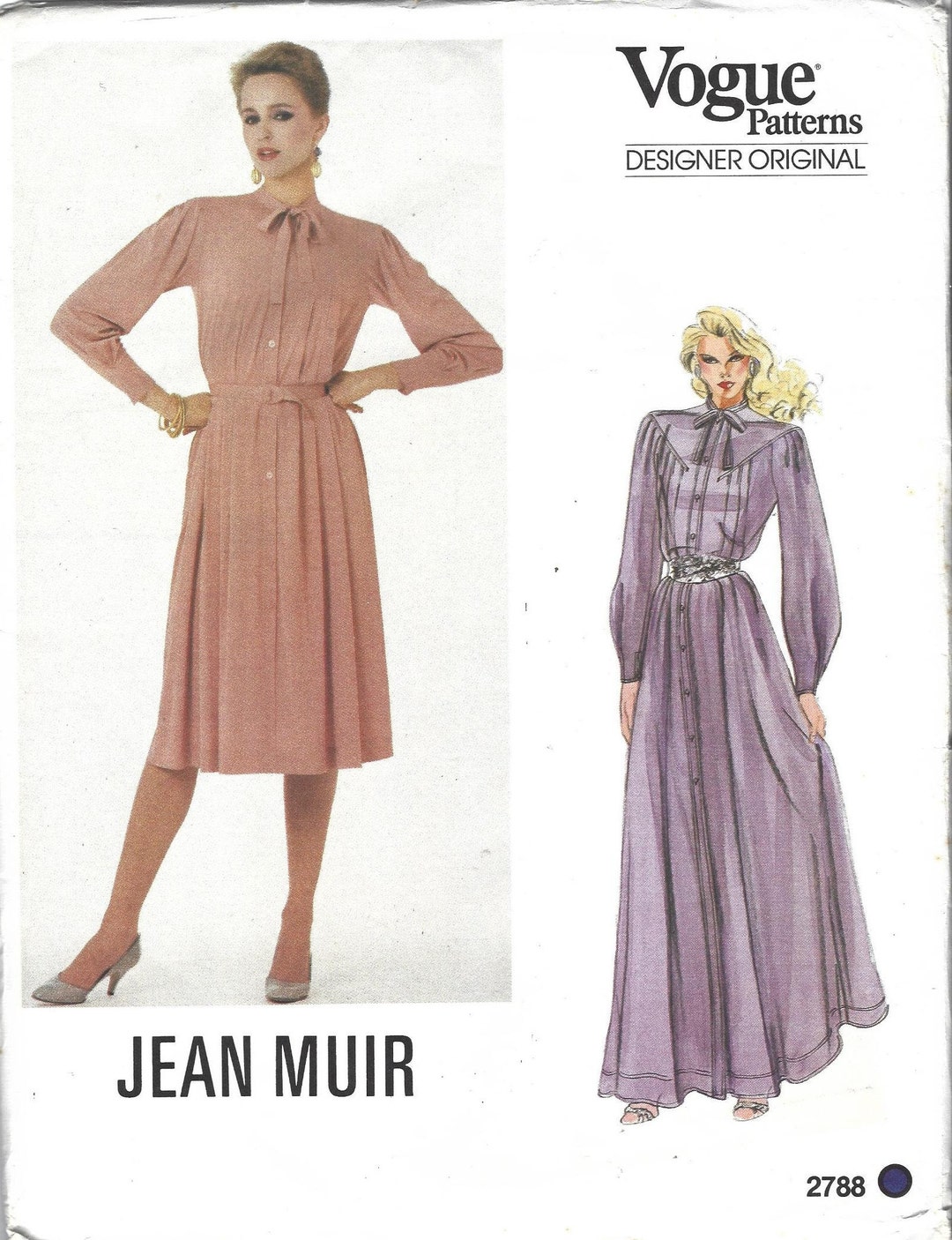 Vogue Designer Original Sewing Pattern 2788, JEAN MUIR, Vintage Dress ...