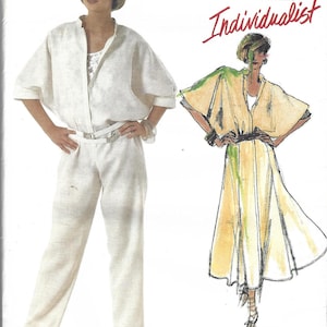 May include: Vogue Patterns Individualist sewing pattern for a white top and pants, and a yellow dress. The pattern number is 1523.