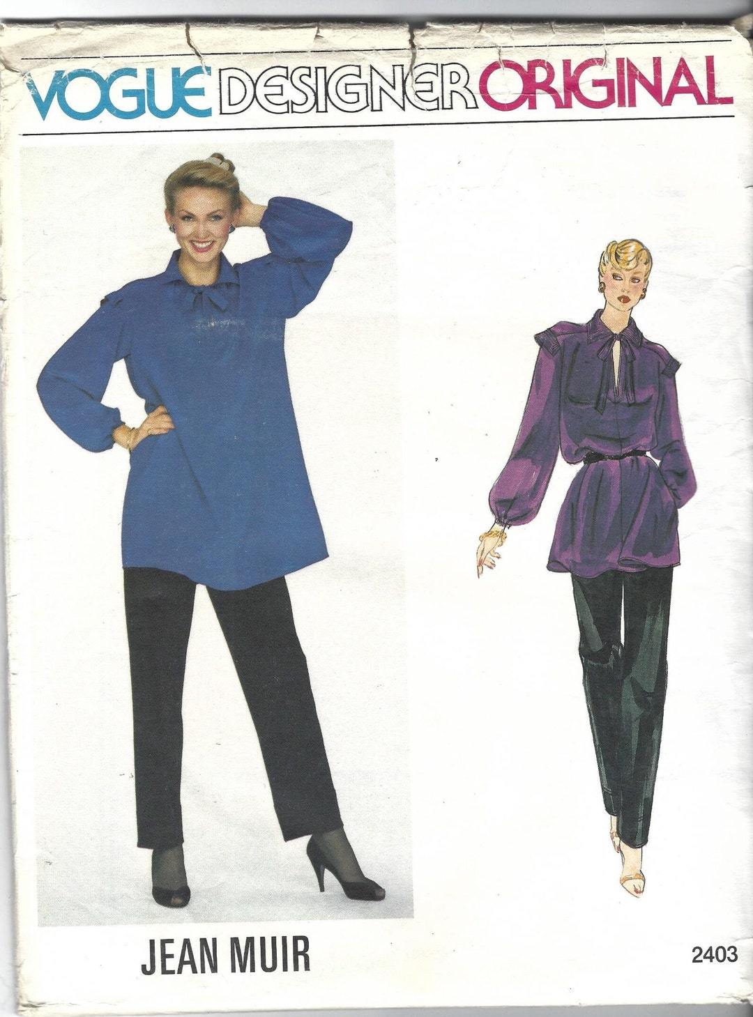 Vogue Designer Original Sewing Pattern 2403, JEAN MUIR, Vintage Top and ...