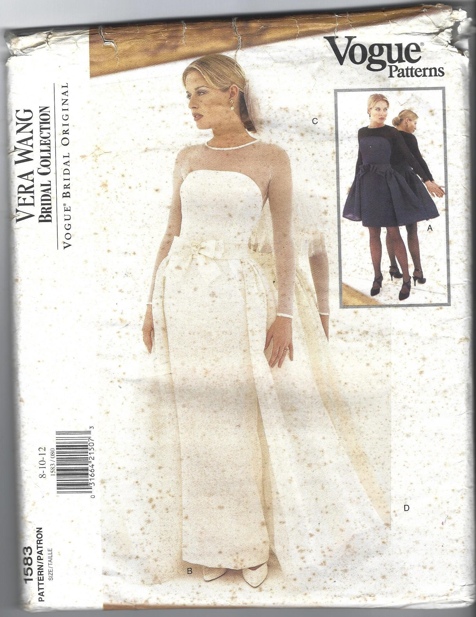 Vogue Sewing Pattern 1583, Vera Wang Bridal Collection Dress