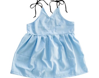 Baby blau , Jumper Dress, blaues Kleid, V-Ausschnitt, Coming Home Outfit, Boutique Kleid