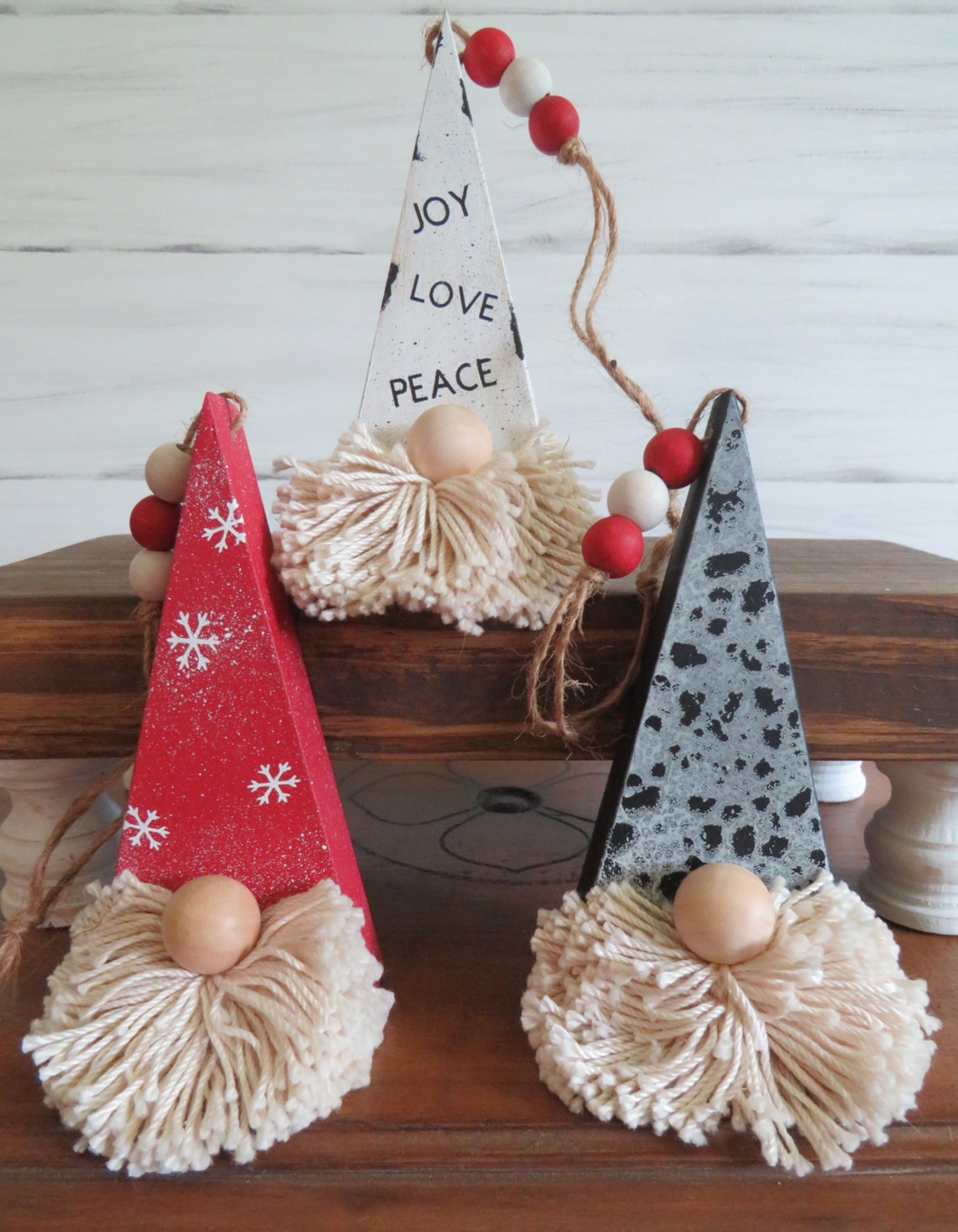 Wood Gnome Ornaments Christmas Gnome Gnome Christmas Etsy