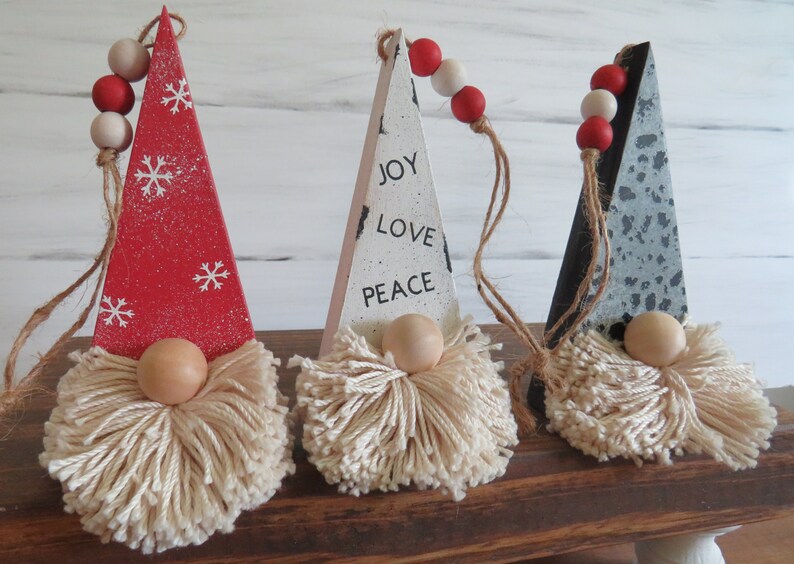 Wood Gnome Ornaments Christmas Gnome Gnome Christmas Etsy