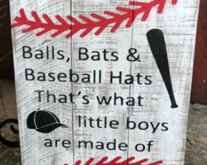 Balls Bats Baseball Hats Nursery Sign Boys Sign Baseball Etsy