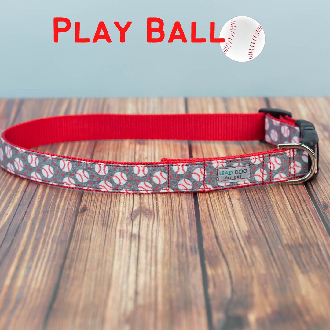 Baseball Dog Collar Ball Dog Collar Baseball Collar MLB Dog Etsy UK