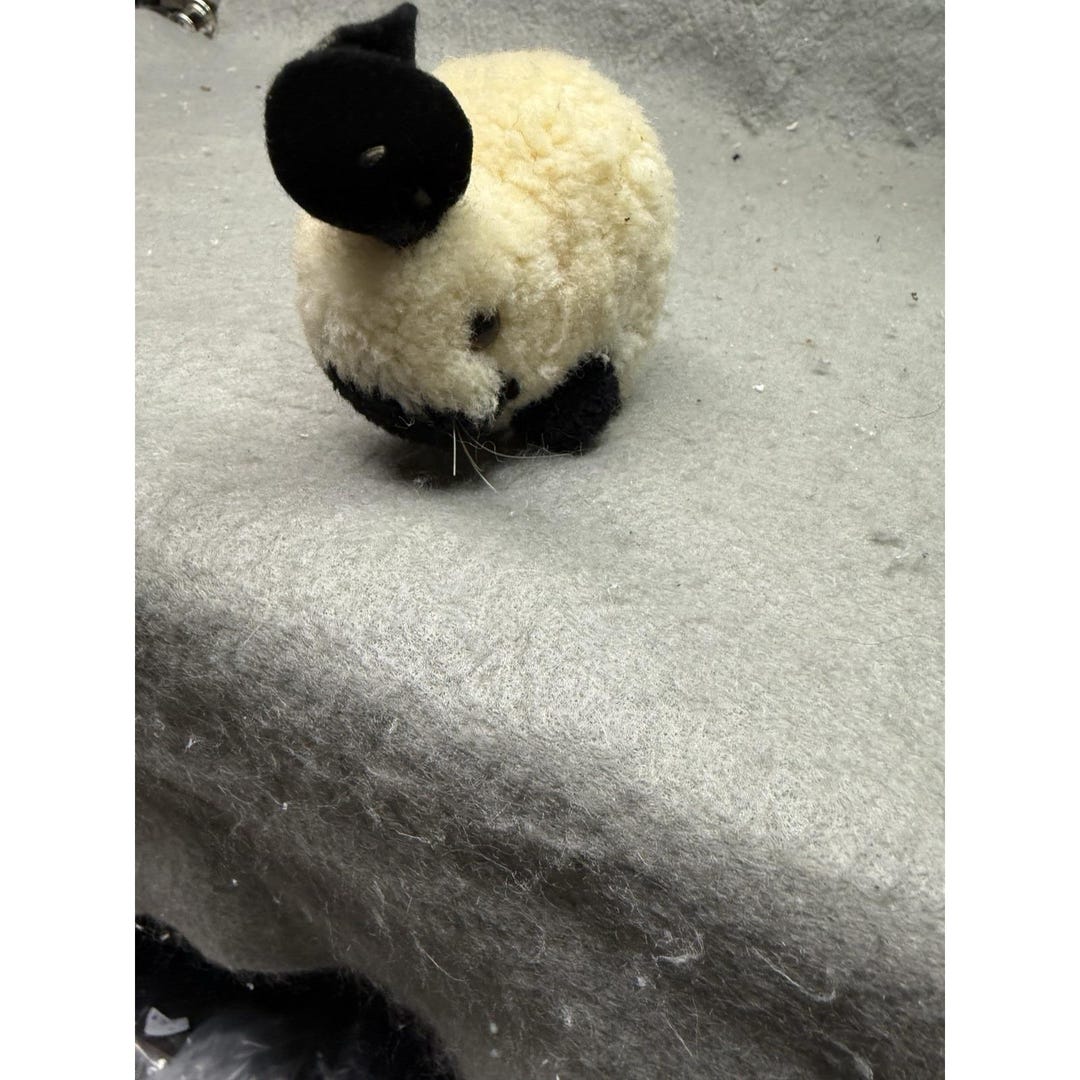Vintage 1960S Steiff Pom Pom Rabbit Black White 4