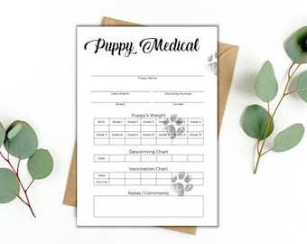 Puppy Medical - Classic Paw Prints - Breeder forms, PDF Document