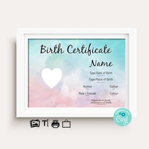 Certificado de nacimiento de mascota - Amor mágico - Subir foto y escribir detalles