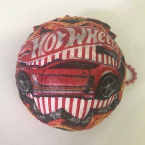 Hot Wheels, 3&quot; Handmade Quilted Ornament.