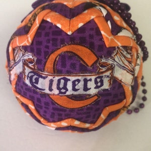 Clemsons, Tigers 3&quot; Handmade Quilted Ornament.