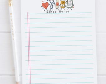Personalized School Nurse Notepad | School Nurse Gift | Nurse Appreciation Gift | School Nurse Stationery | Custom Nurse Memo Pad