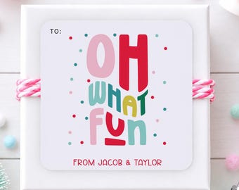 Personalized Christmas Gift Stickers | Merry Christmas Gift Tag Stickers | Holiday Gift Tag Stickers | Printed Christmas Present Stickers
