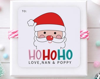 Personalized Christmas Gift Stickers | Merry Christmas Gift Tag Stickers | Holiday Gift Tag Stickers | Printed Christmas Present Stickers