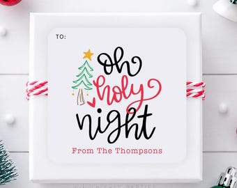 Personalized Christmas Gift Stickers | Merry Christmas Gift Tag Stickers | Holiday Gift Tag Stickers | Printed Christmas Present Stickers