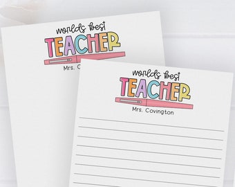 Gifts for Teachers, Teacher Notepad, Teacher Appreciation Gift, Cute Teacher Gift, Teacher Gifts Personalized, Custom Teacher Notepad