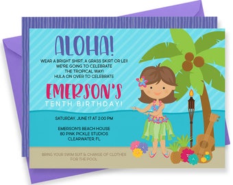 luau invitations etsy