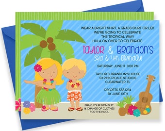 luau invitations etsy