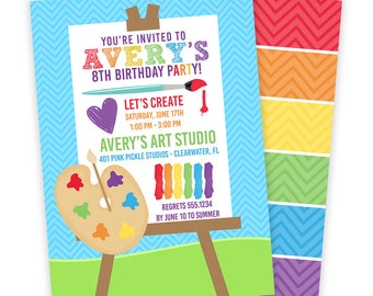 paint party invite etsy