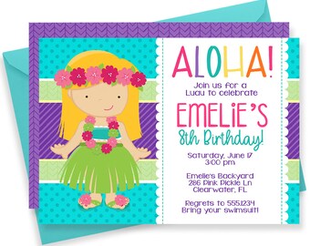luau invitations etsy