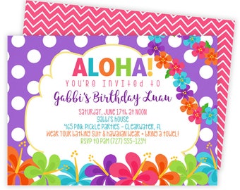 luau invitations etsy