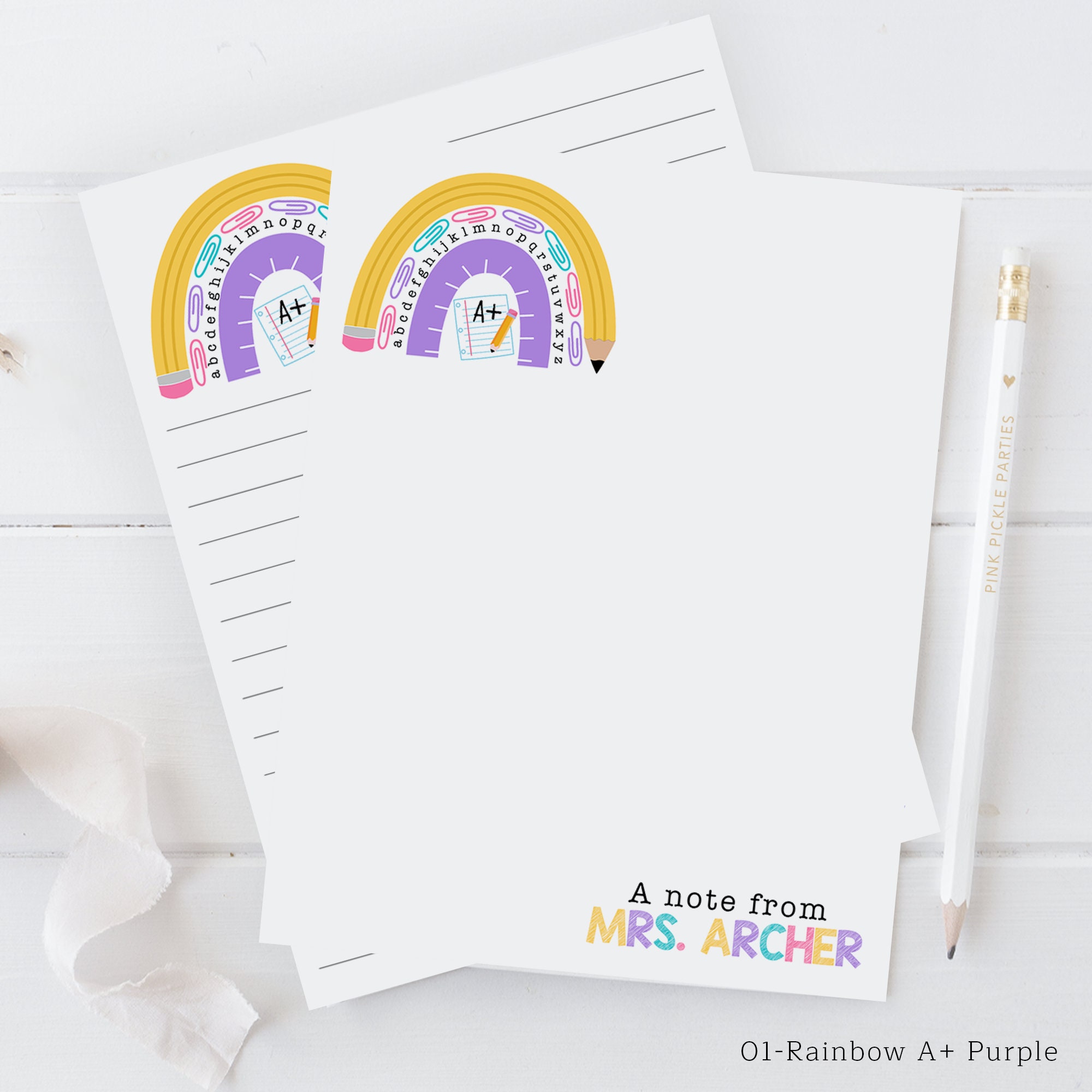 Teacher Notepad Personalized Teacher Appreciation Gift | Custom Teacher ...