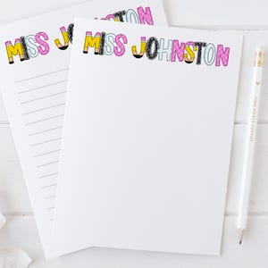 Personalized Teacher Notepad | Gifts for Teacher | Custom Notepad | Cute Teacher Gift | To Do List | End of Year Gift | Teacher Appreciation