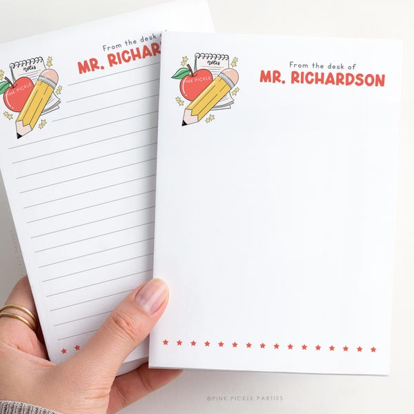 Personalized Teacher Notepad | Gifts for Teacher | Custom Notepad | Cute Teacher Gift | To Do List | End of Year Gift | Teacher Appreciation