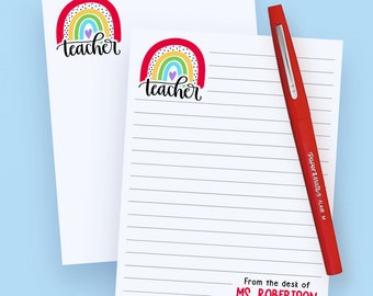 Gifts for Teachers, Teacher Notepad, Teacher Appreciation Gift, Cute Teacher Gift, Teacher Gifts Personalized, Custom Teacher Notepad