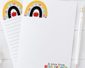 Teacher Notepad Personalized Teacher Appreciation Gift | Custom Teacher Notepad, End of School Teacher Gift, Back to School Memo Pad