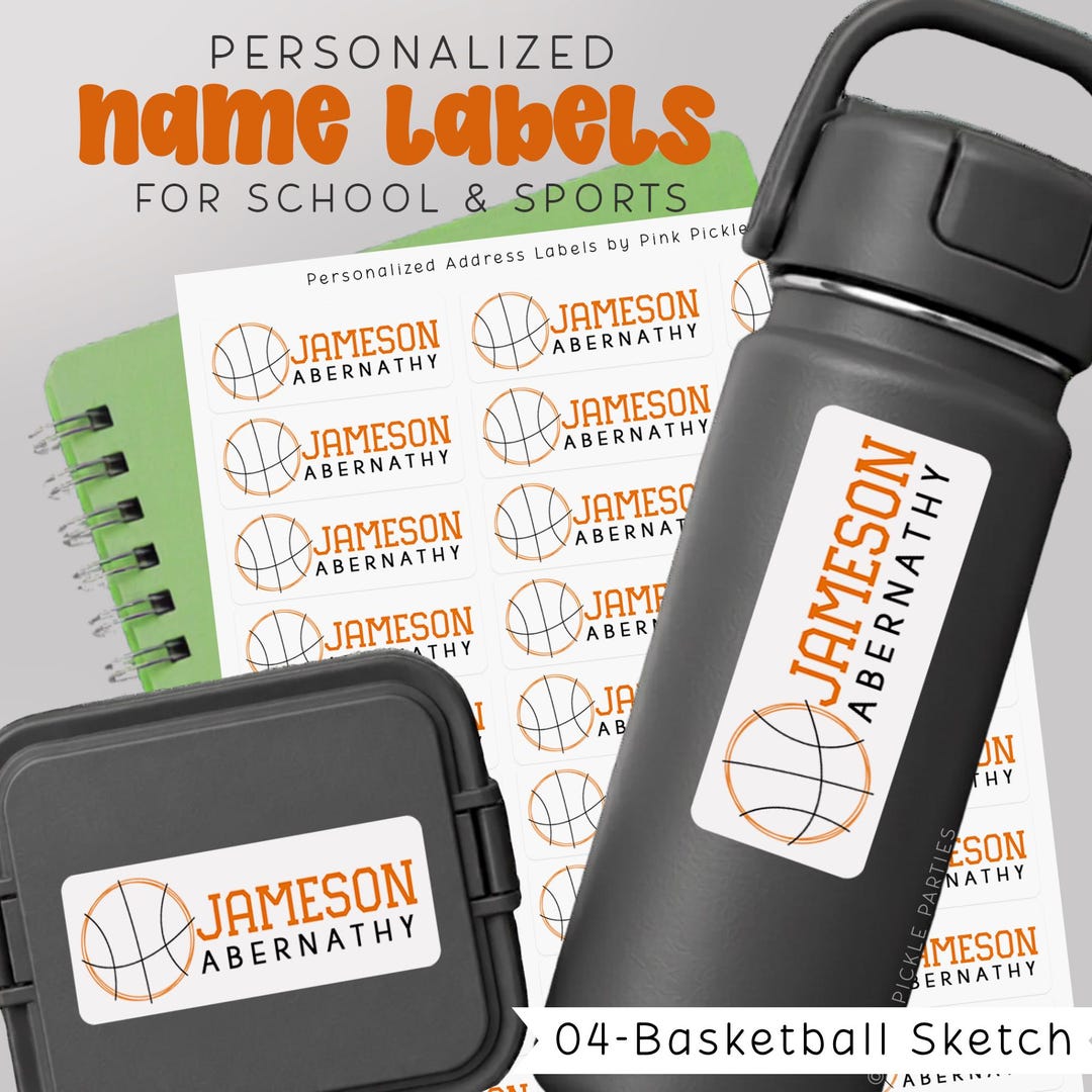 Personalized Basketball School Supply Labels, This Belongs to Stickers ...