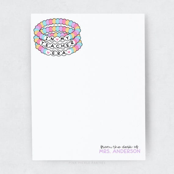 Personalized Teacher Notepad, In My Teacher Era Notepad, Gifts for Teachers, Teacher Notepad, Teacher Appreciation Gift, Cute Teacher Gift