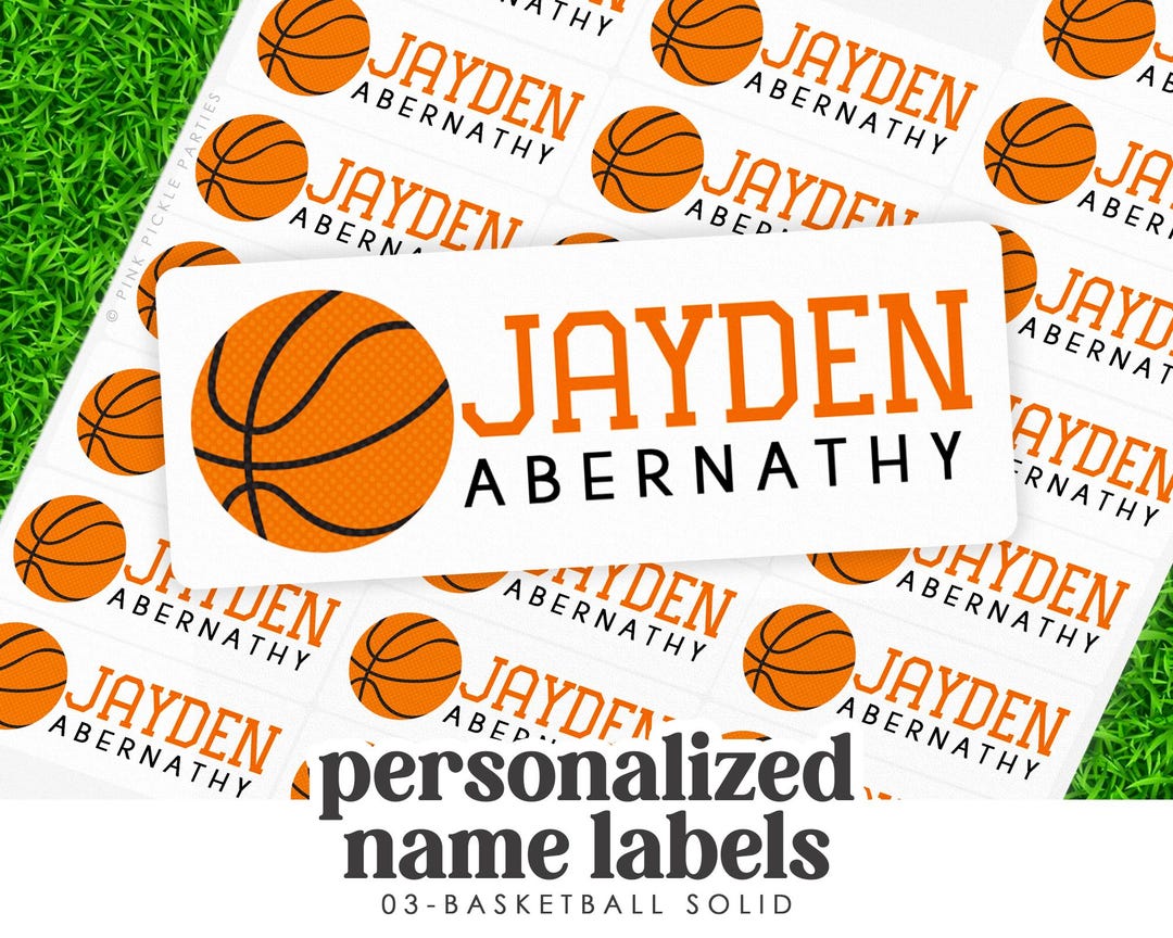 Basketball School Supply Labels, This Belongs to Stickers, Sports Name ...