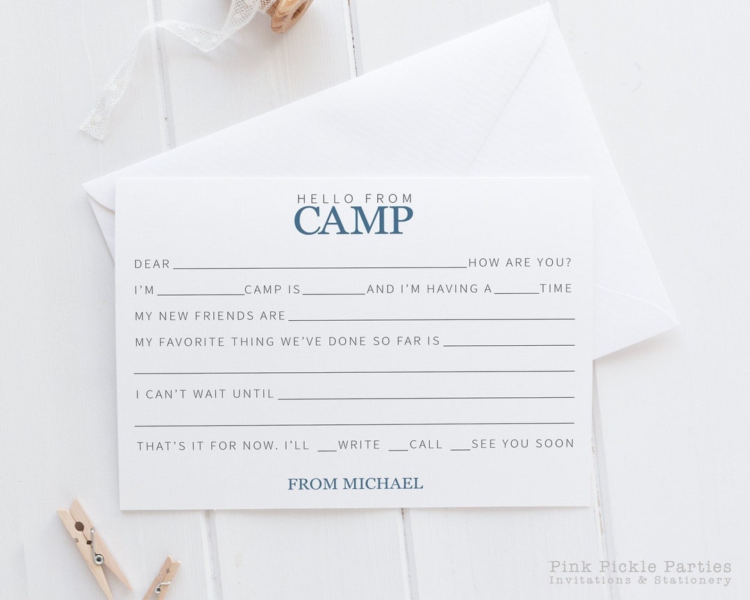 Personalized Camp Stationery Set for Boys, A Note From Camp Note Cards