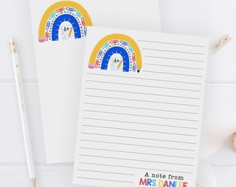 Teacher Notepad Personalized Teacher Appreciation Gift | Custom Teacher Notepad, End of School Teacher Gift, Back to School Memo Pad