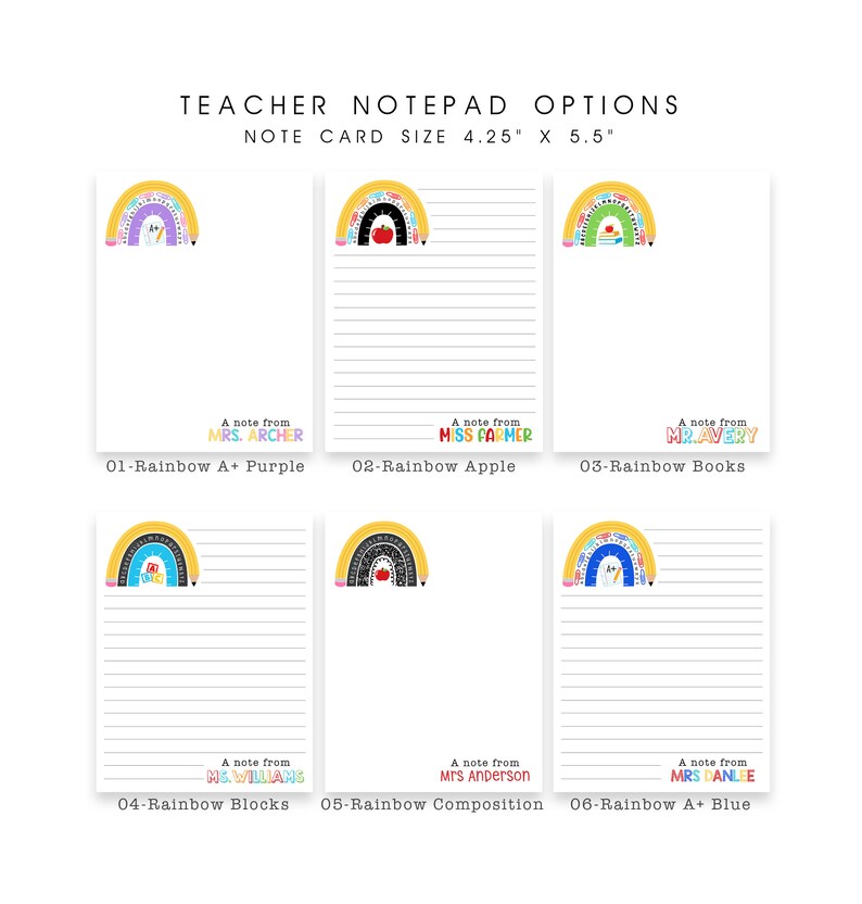 Teacher Notepad Personalized Teacher Appreciation Gift | Custom Teacher ...
