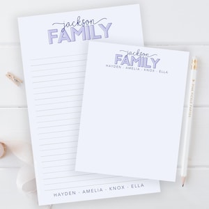 Personalized family notepad, Last name notepad, Mom Notepad, Gifts for mom, Custom note pad, To do list, Tear off notepad, Printed Notepad