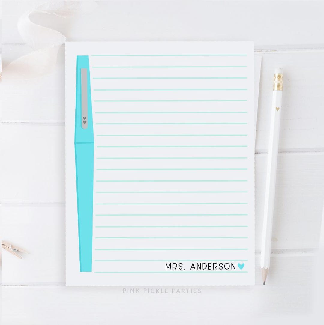 Teacher Gifts, Personalized Teacher Notepad, Custom Teacher Notepad ...