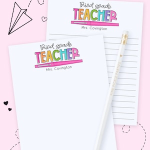 Gifts for Teachers, Teacher Notepad, Teacher Appreciation Gift, Cute Teacher Gift, Teacher Gifts Personalized, Custom Teacher Notepad