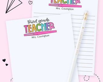 Gifts for Teachers, Teacher Notepad, Teacher Appreciation Gift, Cute Teacher Gift, Teacher Gifts Personalized, Custom Teacher Notepad