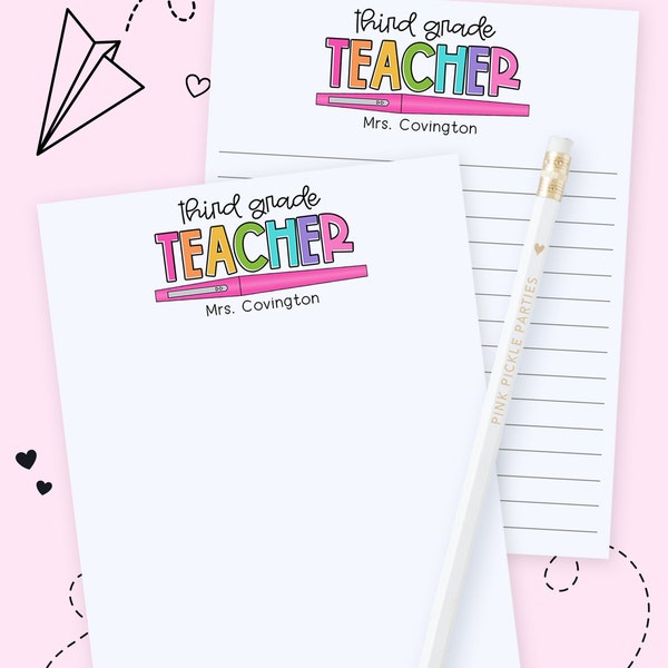 Gifts for Teachers, Teacher Notepad, Teacher Appreciation Gift, Cute Teacher Gift, Teacher Gifts Personalized, Custom Teacher Notepad